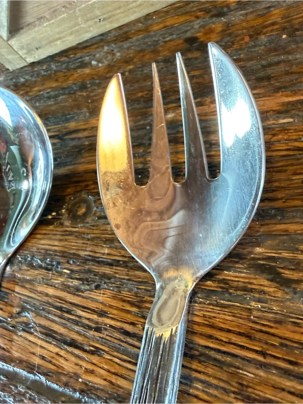 Pottery Barn Rustic Silver Salad Serving Set - Home Dining